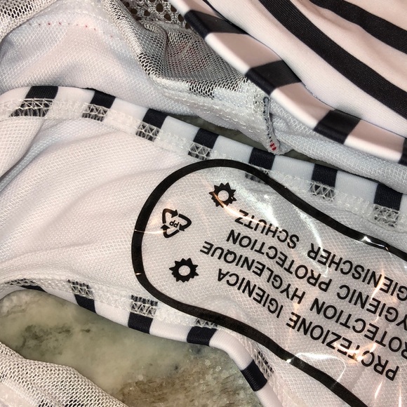 Black & White Cut-Out Bikini w/ Pom Poms - Picture 6 of 9